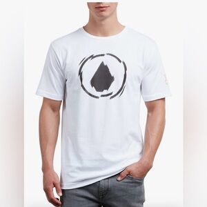 Volcom Men’s White Stone Logo Graphic T-Shirt Surf Skate Casual Tee XXL 2XL